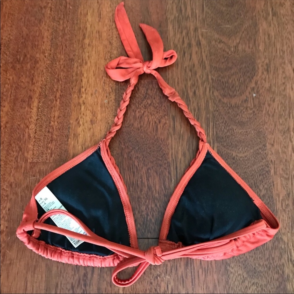 Topshop Halter bikini top in coral - Picture 4 of 4